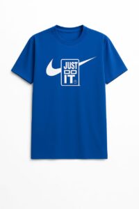 Nike Men’s Blue “Just Do It” Graphic Logo T-Shirt – Premium Cotton Casual Wear